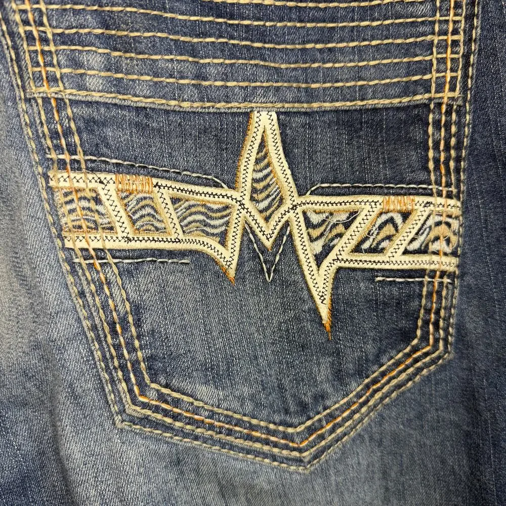 Affliction Jeans Men's Y2K Ace Straight Slim Flex Stretch Blue Denim 38 x 33